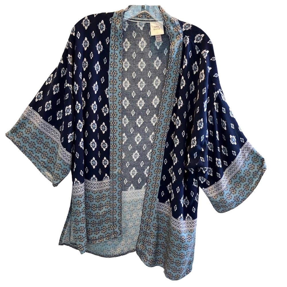 Knox Rose bohemian medallion kimono blue size S/XS - Picture 13 of 14